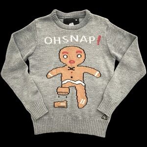 American Stitch Christmas Sweater Womens Medium Gray Holidays Ginger Snap